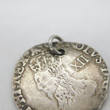 King Charles I .925 Silver York Mint Shilling Coin Fob Pendant Antique 1643-44