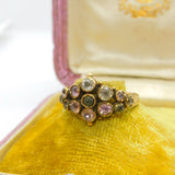 Georgian 15ct Yellow Gold Tourmaline Set Floral Cluster Ring c1800 Antique
