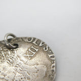 King Charles I .925 Silver York Mint Shilling Coin Fob Pendant Antique 1643-44