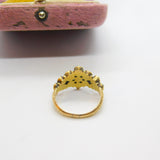 Georgian 15ct Yellow Gold Tourmaline Set Floral Cluster Ring c1800 Antique