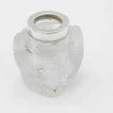 Edwardian Sterling Silver Rim & Cut Glass Owl Form Match Striker Antique 1903k