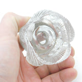 Edwardian Sterling Silver Rim & Cut Glass Owl Form Match Striker Antique 1903k