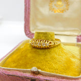 Edwardian 18ct Yellow Gold 0.3ct Five-Stone Diamond Boat Ring 1910 Birmingham