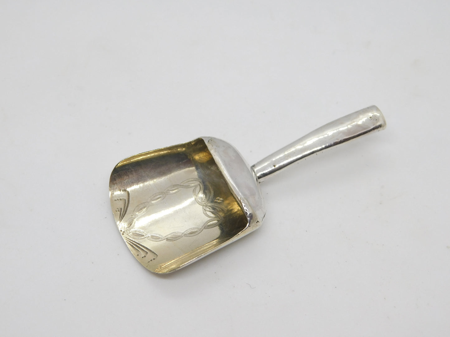 George III Sterling Silver Tea Caddy Scoop Spoon Antique 1801 Birmingham