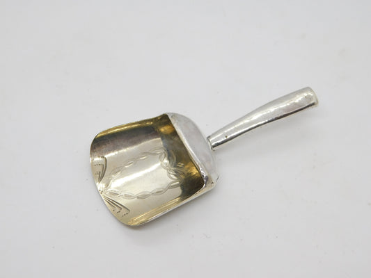 George III Sterling Silver Tea Caddy Scoop Spoon Antique 1801 Birmingham