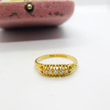 Edwardian 18ct Yellow Gold 0.3ct Five-Stone Diamond Boat Ring 1910 Birmingham