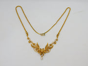 Edwardian 15ct Yellow Gold & Seed Pearl Floral Dress Necklace Antique c1910