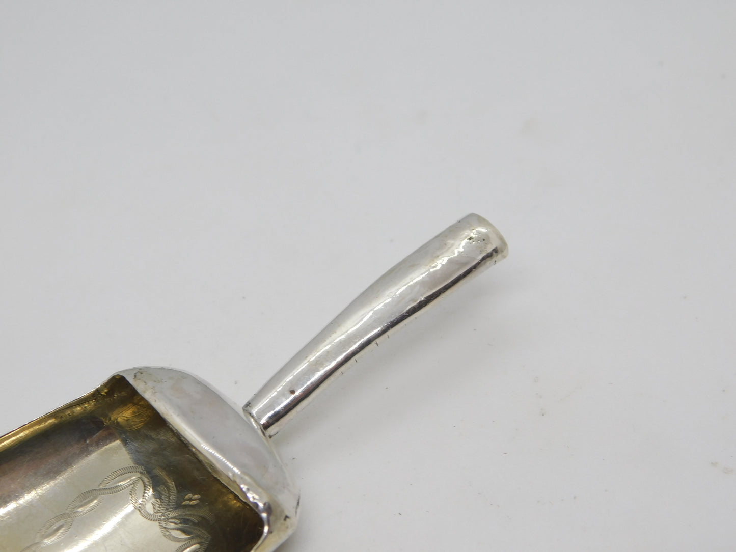 George III Sterling Silver Tea Caddy Scoop Spoon Antique 1801 Birmingham