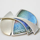 Pat Cheney Scottish Sterling Silver & Enamel Spray Brooch Vintage Edinburgh