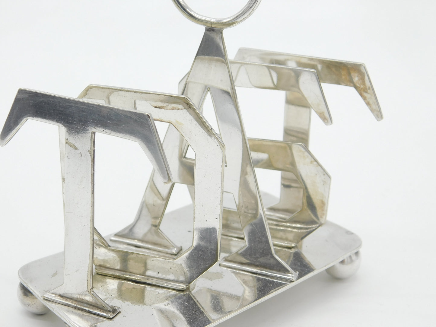 Silver Plated 'T.O.A.S.T' Spelling Toast Rack Thornhill & Co. Antique c1920 Deco