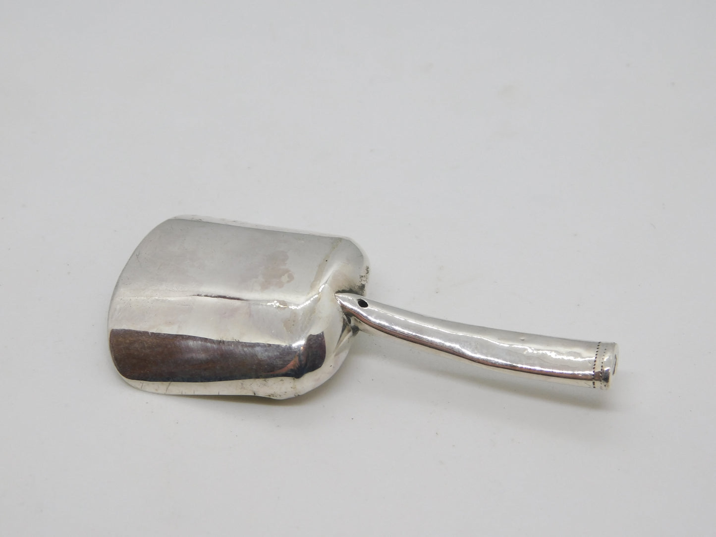 George III Sterling Silver Tea Caddy Scoop Spoon Antique 1801 Birmingham