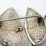 Pat Cheney Scottish Sterling Silver & Enamel Spray Brooch Vintage Edinburgh