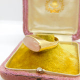 9ct Yellow Gold Cabochon Rose Quartz Signet Ring 1971 Birmingham Vintage