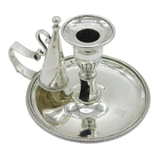 George III Sterling Silver Crested Candle Chamberstick Antique 1816 London