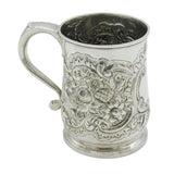 George III Sterling Silver Floral Pattern Christening Mug Antique 1766 London