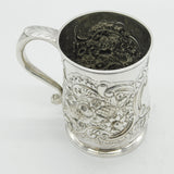 George III Sterling Silver Floral Pattern Christening Mug Antique 1766 London