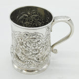 George III Sterling Silver Floral Pattern Christening Mug Antique 1766 London