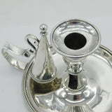 George III Sterling Silver Crested Candle Chamberstick Antique 1816 London