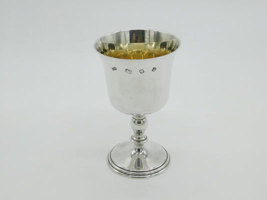 Large Sterling Silver Wine Goblet Chalice 1971 London Vintage Richards & Knight