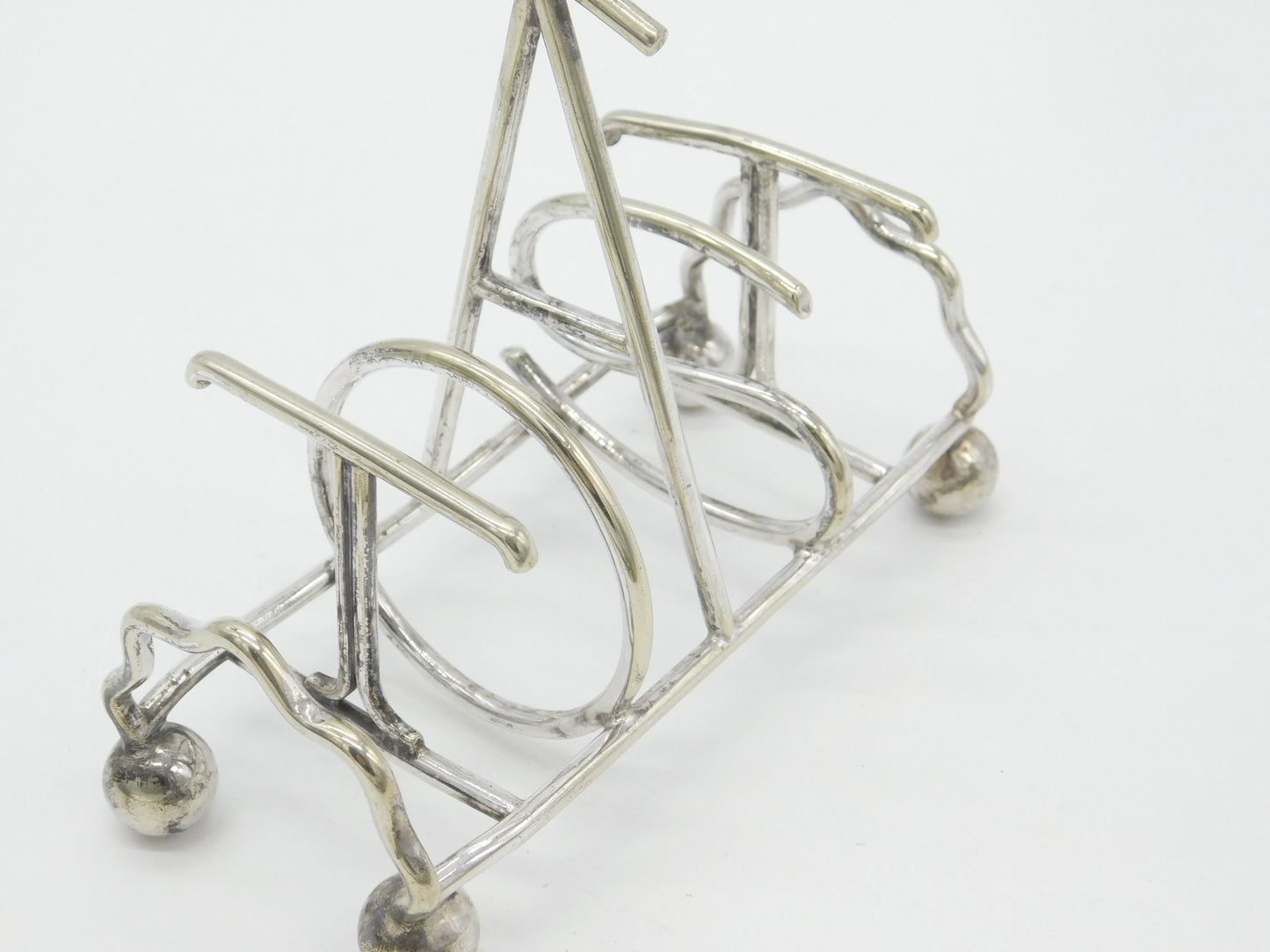 Silver Plated 'T.O.A.S.T' Spelling Toast Rack Antique c1920 Art Deco