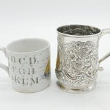 George III Sterling Silver Floral Pattern Christening Mug Antique 1766 London