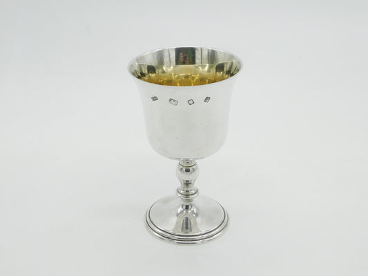 Large Sterling Silver Wine Goblet Chalice 1971 London Vintage Richards & Knight