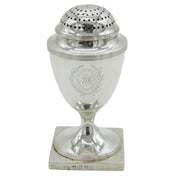 Scottish George III Sterling Silver Pedestal Bun Pepper Antique 1797 Edinburgh