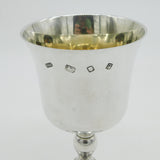 Large Sterling Silver Wine Goblet Chalice 1971 London Vintage Richards & Knight