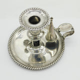 George IV Sterling Silver Crested Candle Chamberstick Antique 1822 London
