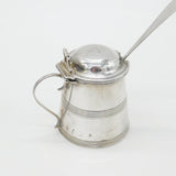 Georgian Sterling Silver Barrel Form Mustard Pot Antique 1788 London Crested