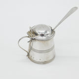 Georgian Sterling Silver Barrel Form Mustard Pot Antique 1788 London Crested