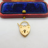 Charm Bracelet Heart Padlock Clasp Findings 9ct Gold Antique Art Deco c1920