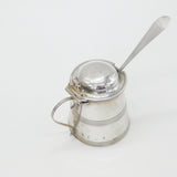 Georgian Sterling Silver Barrel Form Mustard Pot Antique 1788 London Crested