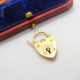 Charm Bracelet Heart Padlock Clasp Findings 9ct Gold Antique Art Deco c1920