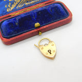 Charm Bracelet Heart Padlock Clasp Findings 9ct Gold Antique Art Deco c1920