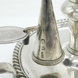 George IV Sterling Silver Crested Candle Chamberstick Antique 1822 London