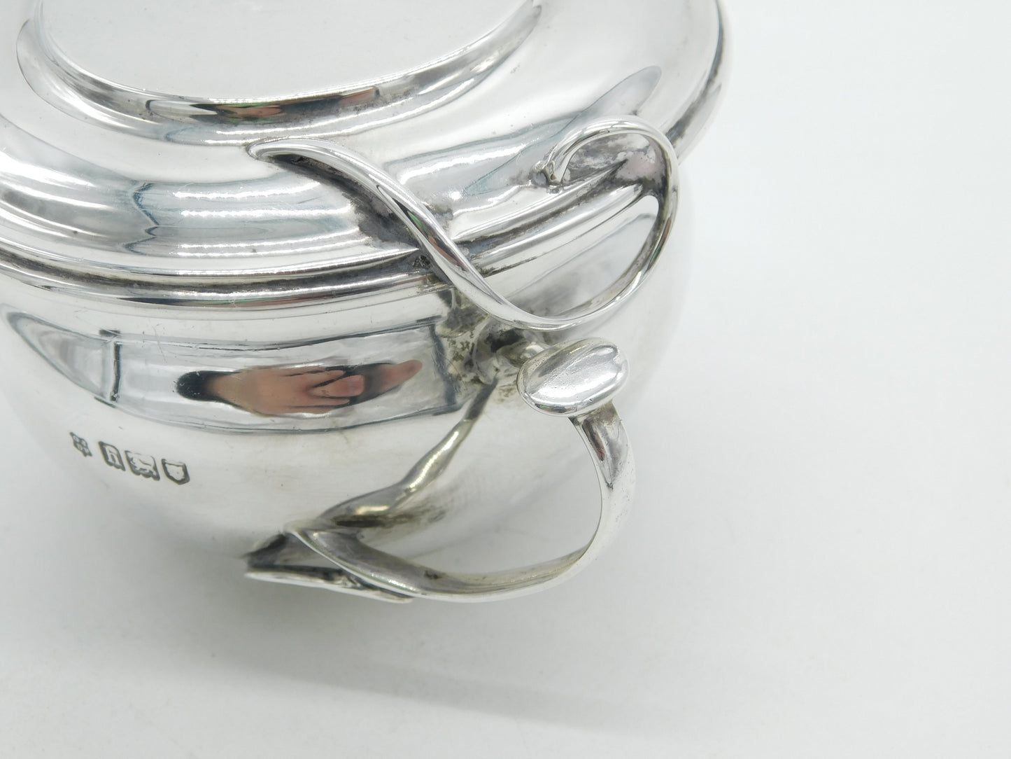 Art Nouveau Sterling Sugar Bowl Vine Handles 1903 London Edwardian Antique