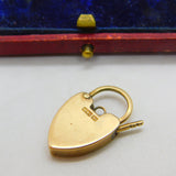 Charm Bracelet Heart Padlock Clasp Findings 9ct Gold Antique Art Deco c1920