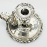 George IV Sterling Silver Crested Candle Chamberstick Antique 1822 London