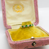 18ct Yellow Gold, 0.3ct Diamond & Emerald Half Eternity Ring 1987 Birmingham