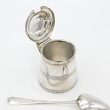 Georgian Sterling Silver Barrel Form Mustard Pot Antique 1788 London Crested