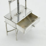 Edwardian Sterling Silver Novelty Linen Press Stamp Box Antique 1903 London
