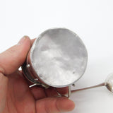 Georgian Sterling Silver Barrel Form Mustard Pot Antique 1788 London Crested