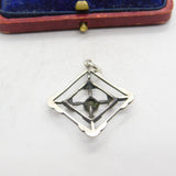 Edwardian Sterling Silver, Topaz & Spinel Set Lavalier Drop Pendant c1910