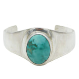 Mexican Studio Sterling Silver Turquoise Set Bangle Bracelet Vintage c1970