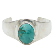 Mexican Studio Sterling Silver Turquoise Set Bangle Bracelet Vintage c1970