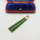 Edwardian 9ct Rose Gold & New Zealand Nephrite Jade Pendant 1905 Birmingham