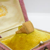 9ct Yellow Gold Square Blank Signet Ring 1951 Birmingham Size U 1/2 UK