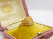 9ct Yellow Gold Square Blank Signet Ring 1951 Birmingham Size U 1/2 UK