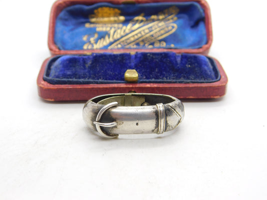 Victorian Sterling Silver Buckle Form Cravat Tie Clip Antique c1860